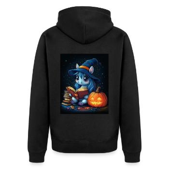 Cadeau d’Halloween Femmes Licorne Hommes Enfants - Veste à capuche bio Premium Unisexe - noir - Dos - Nico (187cm)