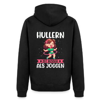 Hullern Ist Besser Als Joggen Huller Dance - Unisex Premium Bio Zip Hoodie - Schwarz - Hinten - Nico (187cm)