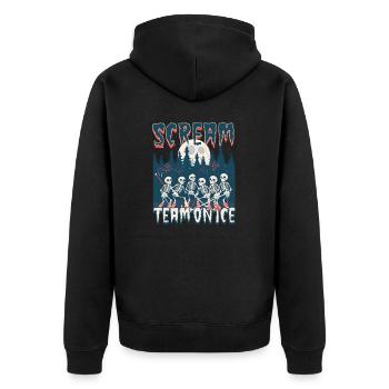 Halloween Ice Hockey Scream Team On Ice - Unisex Premium Organic Zip Hoodie - black - Back - Nico (187cm)