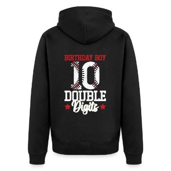 Two-Digit Birthday Decorations Boy 10 - Unisex Premium Organic Zip Hoodie - black - Back - Nico (187cm)