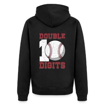 Two-Digit Birthday Decorations Boy 10 - Unisex Premium Organic Zip Hoodie - black - Back - Nico (187cm)