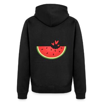 Melon pastèque Fruit d’été Cadeau végétalien - Veste à capuche bio Premium Unisexe - noir - Dos - Nico (187cm)