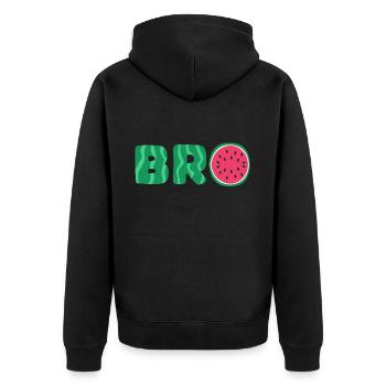 Melon pastèque Fruit d’été Frère Cadeau - Veste à capuche bio Premium Unisexe - noir - Dos - Nico (187cm)