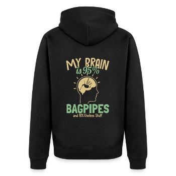 Mon cerveau est composé à 95% de cornemuse Cours de cornemuse Sarbacane - Veste à capuche bio Premium Unisexe - noir - Dos - Nico (187cm)