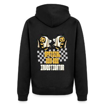 Offizieller Bienen Untersucher Lustiges Spruch - Unisex Premium Bio Zip Hoodie - Schwarz - Hinten - Nico (187cm)