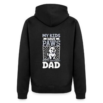 White Shepherd Dad - Unisex Premium Organic Zip Hoodie - black - Back - Nico (187cm)