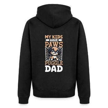 Puggle Dad - Unisex Premium Organic Zip Hoodie - black - Back - Nico (187cm)