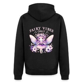 Fee Fairy Fairycore - Unisex Premium Bio Zip Hoodie - Schwarz - Hinten - Nico (187cm)