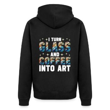 Vitrail artiste Vitrail Art - Veste à capuche bio Premium Unisexe - noir - Dos - Nico (187cm)