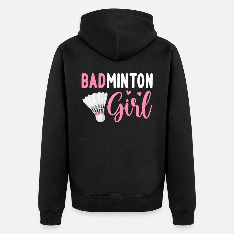 Joueuse de badminton - Veste à capuche bio Premium Unisexe - noir