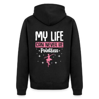 Ballet Dance Top Dancer My Life Can Never Be - Unisex Premium Organic Zip Hoodie - black - Back - Nico (187cm)