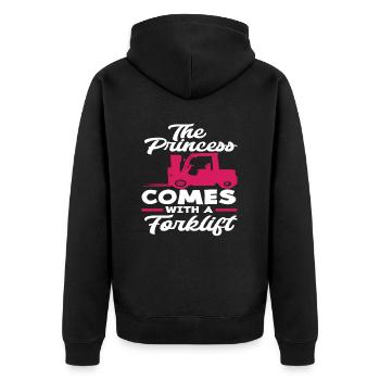 The princess comes with a forklift - Unisex Premium Organic Zip Hoodie - black - Back - Nico (187cm)