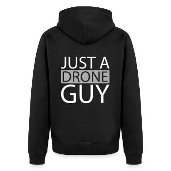 Drone Quadcopter Just A Drone Guy - Unisex Premium Organic Zip Hoodie - black - Back - Nico (187cm)
