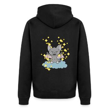 Fledermaus Fledermäuse Kinder Kind Halloween - Unisex Premium Bio Zip Hoodie - Schwarz - Hinten - Nico (187cm)