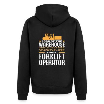 Forklift driver king of the warehouse - Unisex Premium Organic Zip Hoodie - black - Back - Nico (187cm)