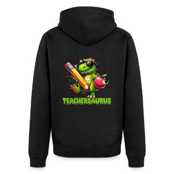 Teachersaurus Rex Dinosaure Professeur Professeur - Veste à capuche bio Premium Unisexe - noir - Dos - Nico (187cm)