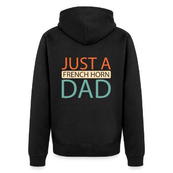 Hornist French Horn Just A French Horn Dad - Unisex Premium Bio Zip Hoodie - Schwarz - Hinten - Nico (187cm)