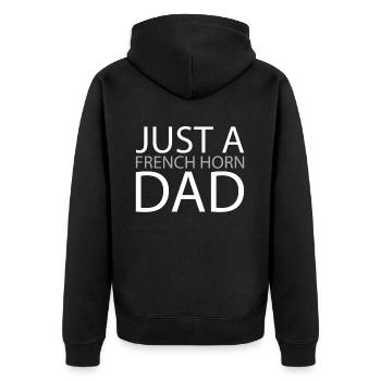 Hornist French Horn Just A French Horn Dad - Unisex Premium Bio Zip Hoodie - Schwarz - Hinten - Nico (187cm)