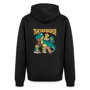Teachersaurus Rex Dinosaure Professeur Professeur - Veste à capuche bio Premium Unisexe - noir - Dos - Nico (187cm)