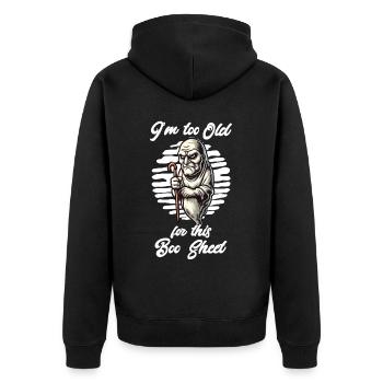 Boo Sheet Geist Lustiges Spruch Design - Unisex Premium Bio Zip Hoodie - Schwarz - Hinten - Nico (187cm)