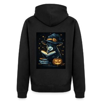 Halloween Cadeau Femmes Vache Hommes Enfants Décoration - Veste à capuche bio Premium Unisexe - noir - Dos - Nico (187cm)