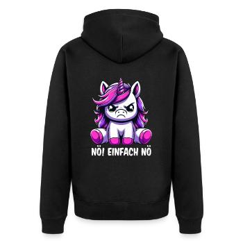 Nope just nope - Unisex Premium Organic Zip Hoodie - black - Back - Nico (187cm)