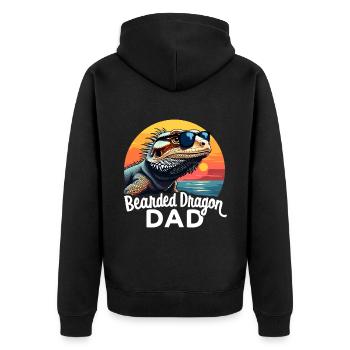 Dragon barbu disant papa drôle dragon barbu cadeau - Veste à capuche bio Premium Unisexe - noir - Dos - Nico (187cm)