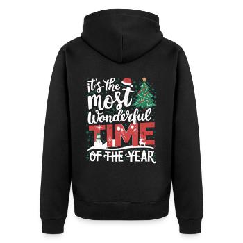 La plus belle période de l’année Noël Réveillon de Noël - Veste à capuche bio Premium Unisexe - noir - Dos - Nico (187cm)