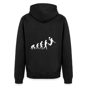 Basketball Tshirt B-Ball Dunking Rebound Player - Unisex Premium Organic Zip Hoodie - black - Back - Nico (187cm)