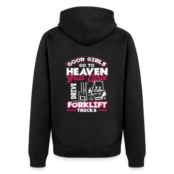 Good Girls Go To Heaven Bad Girls Drive Forklift - Veste à capuche bio Premium Unisexe - noir - Dos - Nico (187cm)