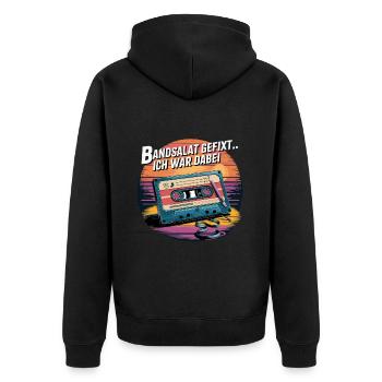Bandsalat Gefixt.. Ich War Dabei Vintage Kassetten - Unisex Premium Bio Zip Hoodie - Schwarz - Hinten - Nico (187cm)