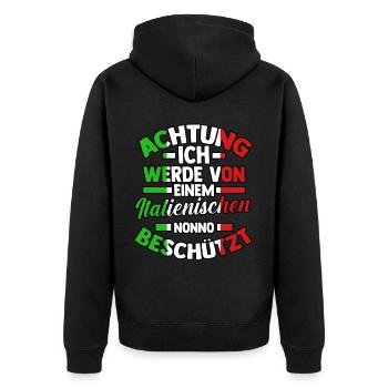 Italia Italiener Opa Nonno Italienisch Italien - Unisex Premium Bio Zip Hoodie - Schwarz - Hinten - Nico (187cm)