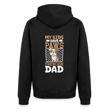 French Bulldog Dad - Unisex Premium Organic Zip Hoodie - black - Back - Nico (187cm)