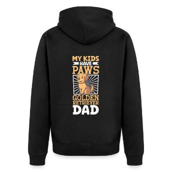 Golden Retriever Dad - Unisex Premium Organic Zip Hoodie - black - Back - Nico (187cm)
