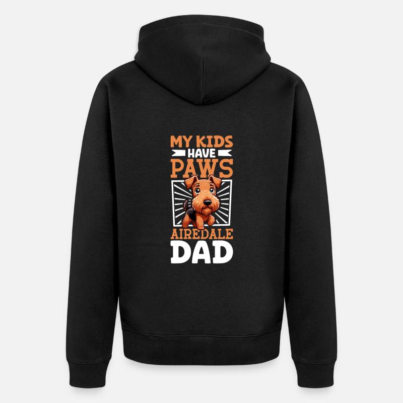 Airedale Terrier papa - Veste à capuche bio Premium Unisexe - noir