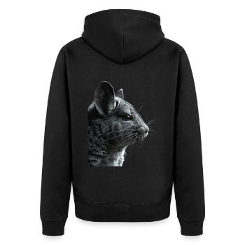 Chinchilla - Unisex Premium Bio Zip Hoodie - Schwarz - Hinten - Nico (187cm)