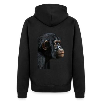 Bonobo - Unisex Premium Organic Zip Hoodie - black - Back - Nico (187cm)