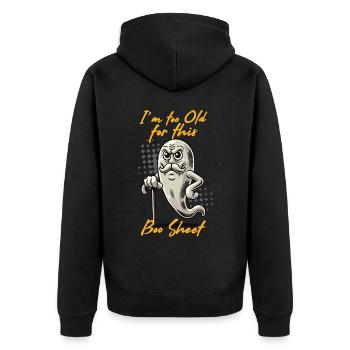 Vieux Boo Feuille Drôle Fantôme Dire Design - Veste à capuche bio Premium Unisexe - noir - Dos - Nico (187cm)