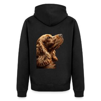 Cocker Spaniel - Veste à capuche bio Premium Unisexe - noir - Dos - Nico (187cm)