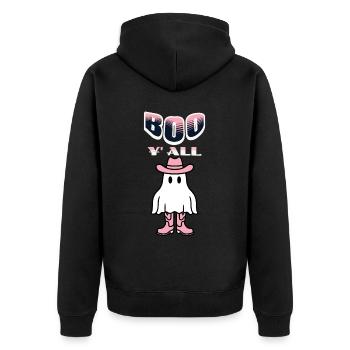 Boo y’all Cowboy Fille Fantômes Bonne humeur Rétro - Veste à capuche bio Premium Unisexe - noir - Dos - Nico (187cm)