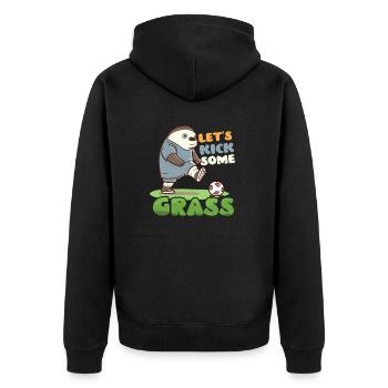 Soccer Player Kick Some Grass - Unisex Premium Organic Zip Hoodie - black - Back - Nico (187cm)