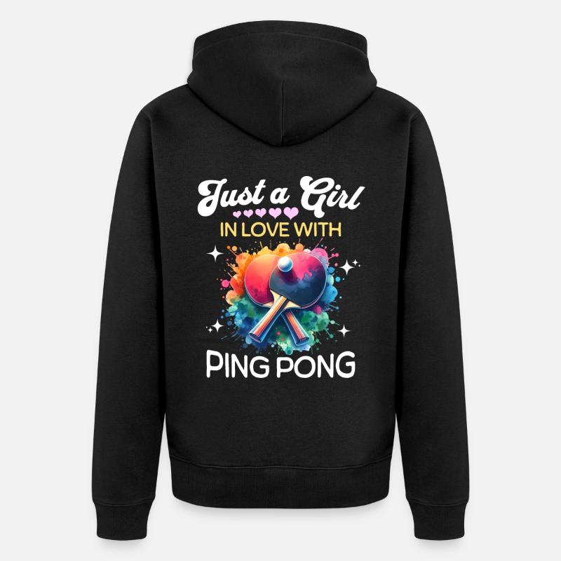 Fille de ping-pong - Veste à capuche bio Premium Unisexe - noir