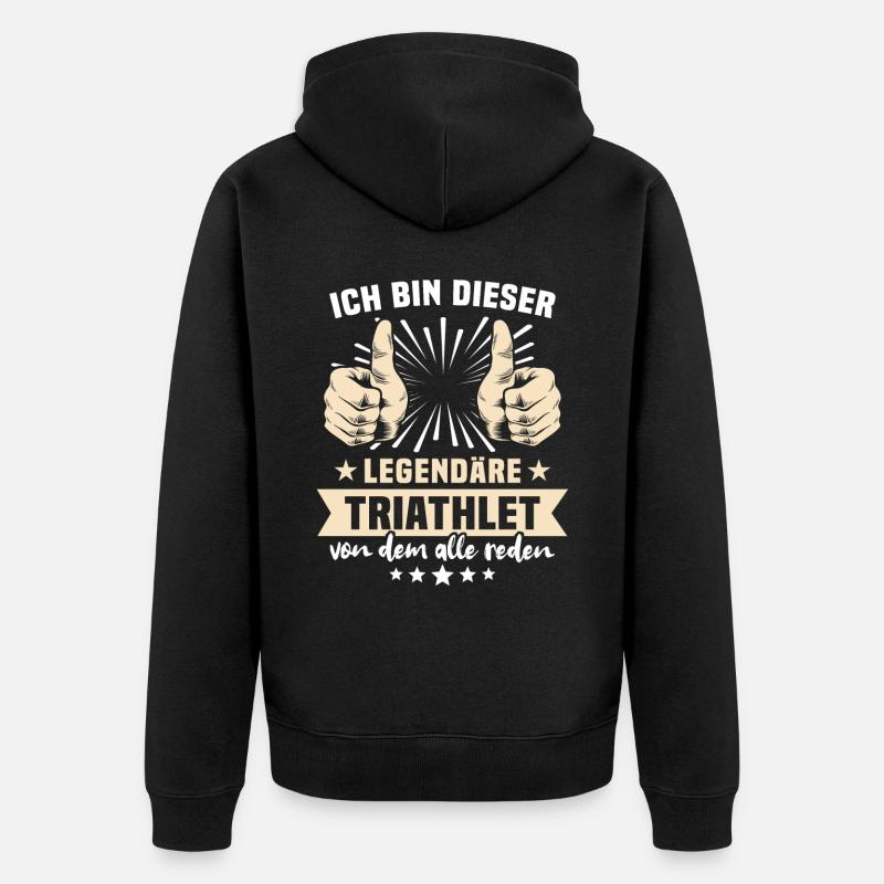 Dictons de triathlète - Veste à capuche bio Premium Unisexe - noir
