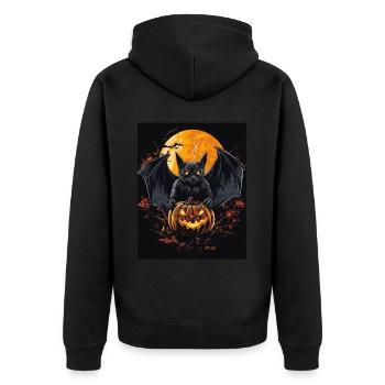 Cadeau d’Halloween Femmes Chauve-souris Hommes Enfants - Veste à capuche bio Premium Unisexe - noir - Dos - Nico (187cm)