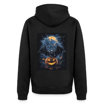 Cadeau d’Halloween Femmes Chauve-souris Hommes Enfants - Veste à capuche bio Premium Unisexe - noir - Dos - Nico (187cm)