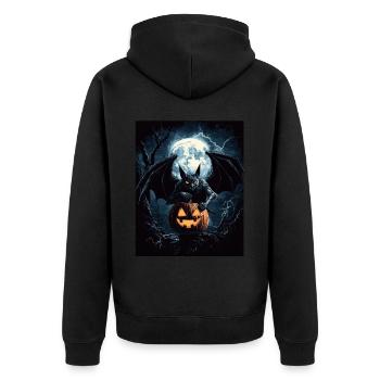 Cadeau d’Halloween Femmes Chauve-souris Hommes Enfants - Veste à capuche bio Premium Unisexe - noir - Dos - Nico (187cm)
