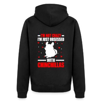 Chinchilla pas fou rongeur souris laineuse - Veste à capuche bio Premium Unisexe - noir - Dos - Nico (187cm)