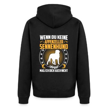 Mountain Dog Don't Like Appenzeller Mountain Dog - Unisex Premium Organic Zip Hoodie - black - Back - Nico (187cm)