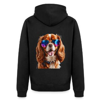 Cavalier King Charles Spaniel Lunettes de soleil Chien - Veste à capuche bio Premium Unisexe - noir - Dos - Nico (187cm)