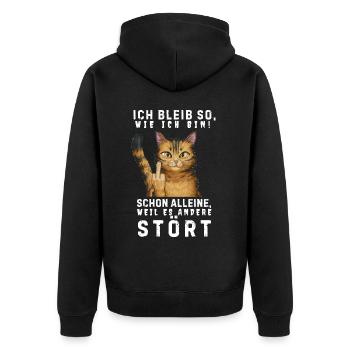 Funny Tshirt Funny Humor Sarcasm Lazy Fun - Unisex Premium Organic Zip Hoodie - black - Back - Nico (187cm)